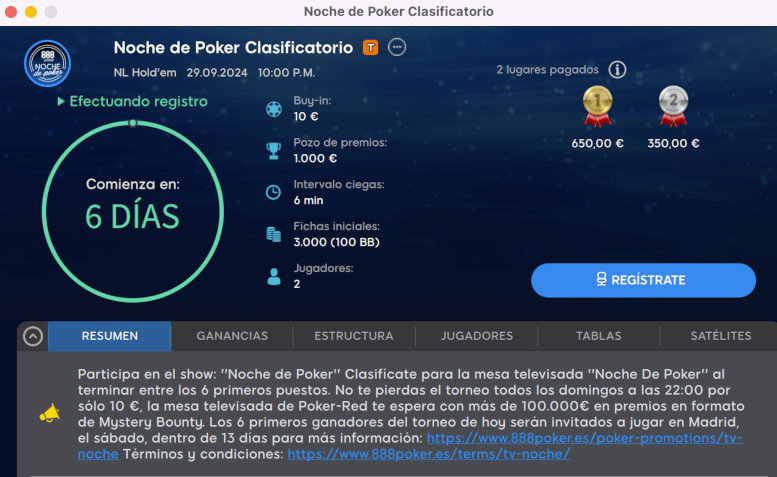 Noche de Poker Clasificatorio